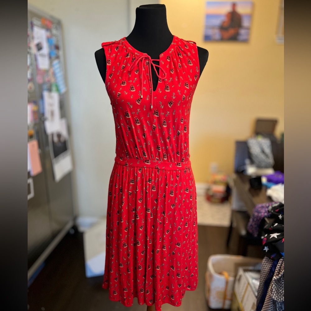 Red Anchors Away Midi Dress Summer